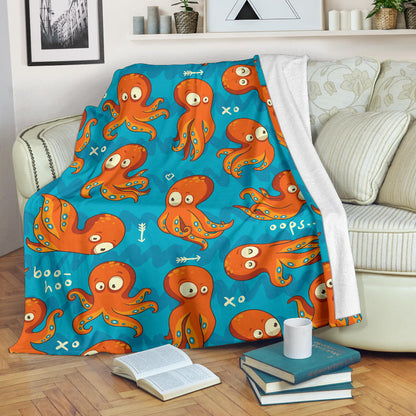 Octopus Pattern Print Design A02 Premium Blanket