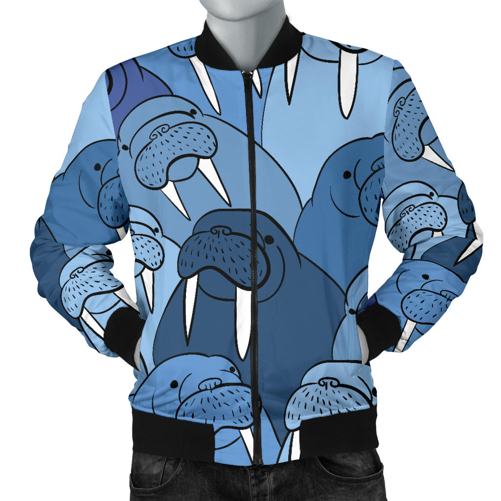 Walrus Pattern Print Design 01 Men Bomber Jacket