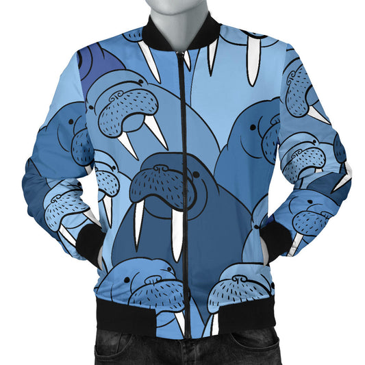 Walrus Pattern Print Design 01 Men Bomber Jacket