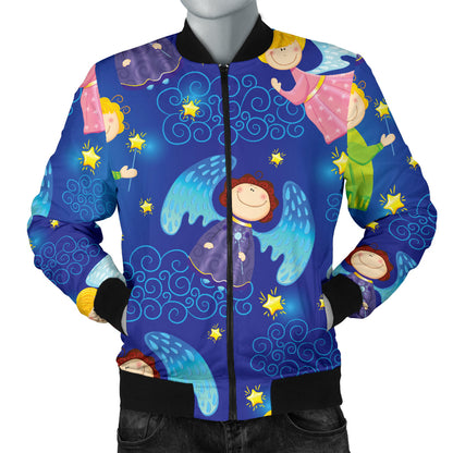 Angel Little Pattern Print Design 02 Men Bomber Jacket