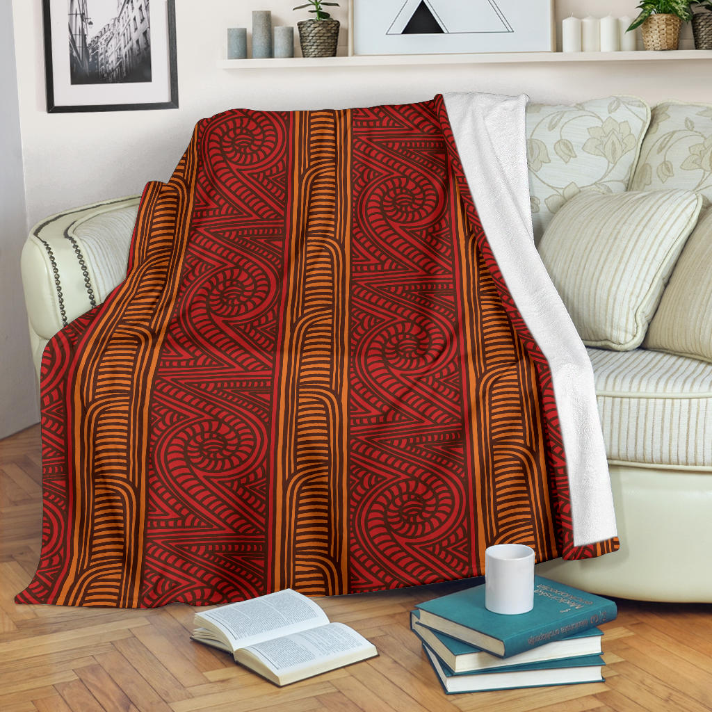 Maori Pattern Print Design 05 Premium Blanket
