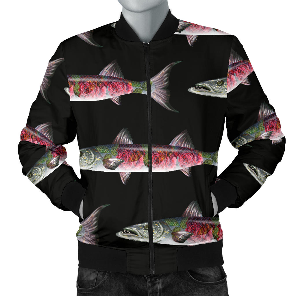 Barracuda Pattern Print Design 02 Men Bomber Jacket