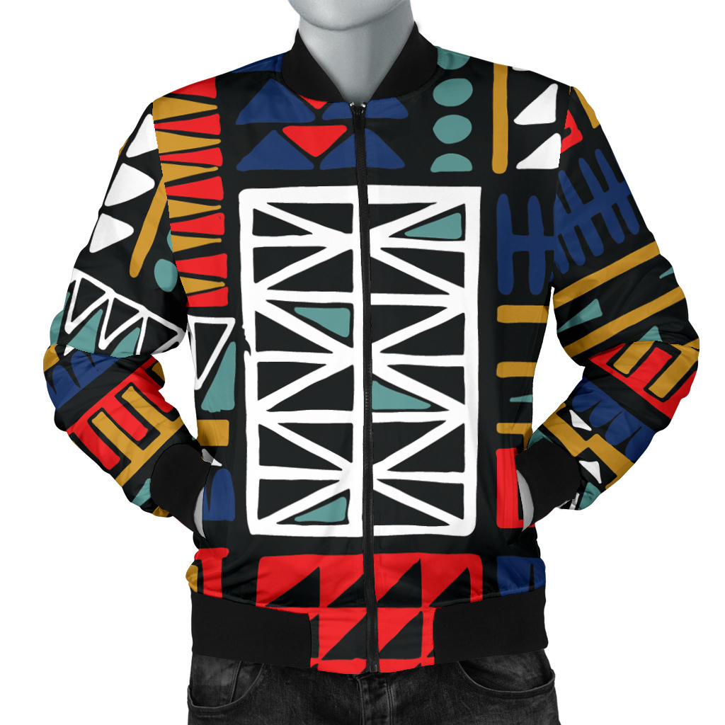 Kente Pattern Print Design 02 Men Bomber Jacket