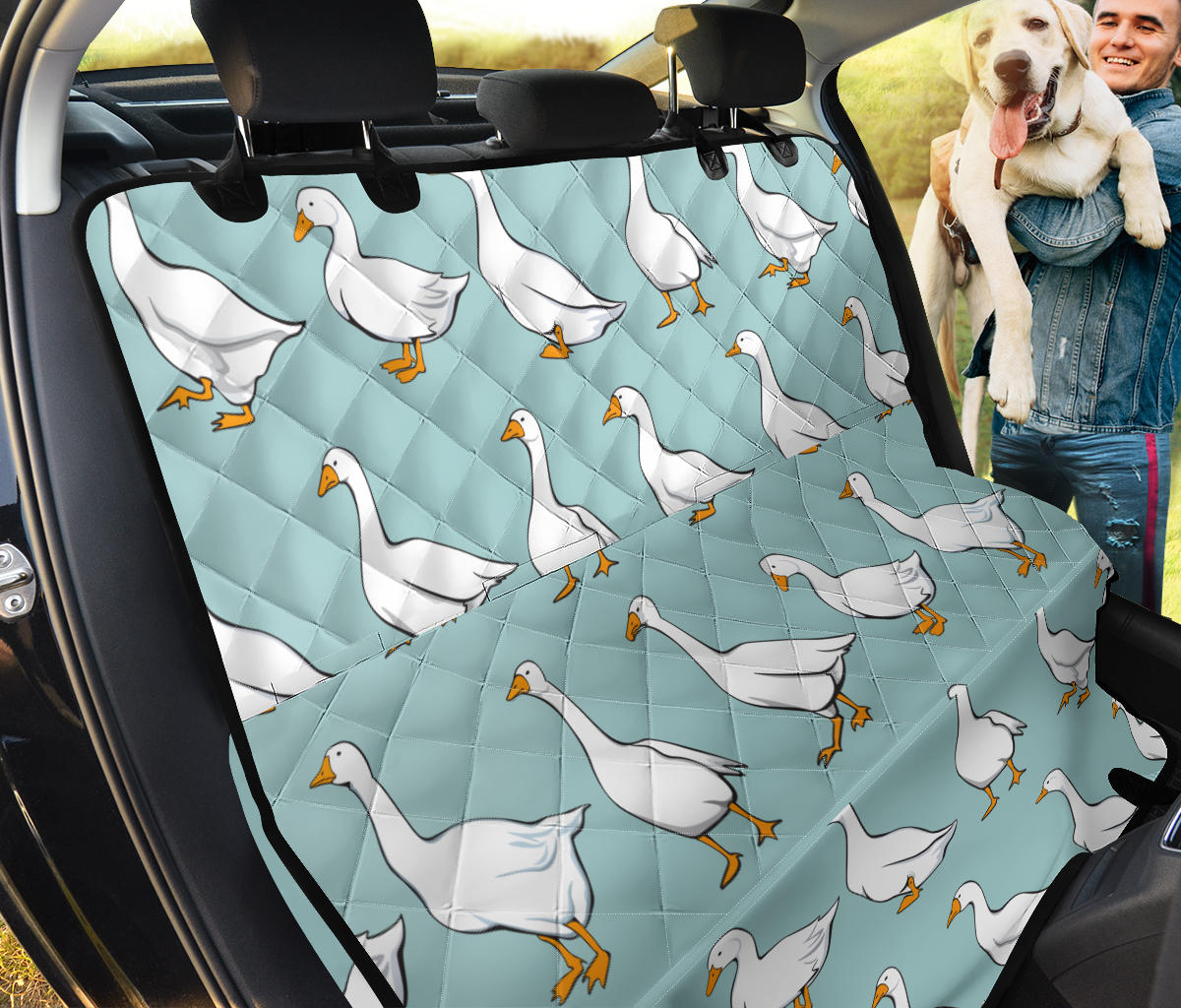 Goose Pattern Print Design 02 Rear Dog Car Seat Cover Hammock