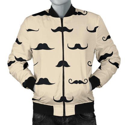 Mustache Pattern Print Design A03 Men Bomber Jacket
