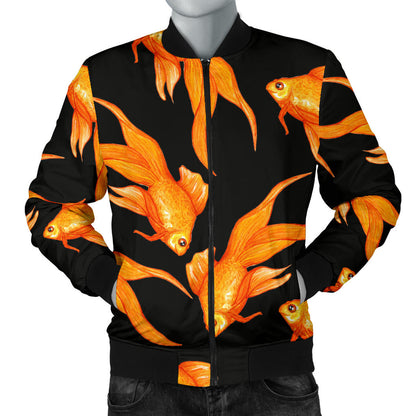 Goldfish Pattern Print Design 03 Men Bomber Jacket