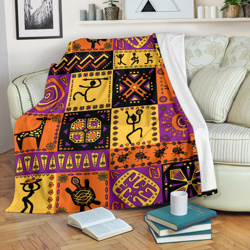 African Pattern Print Design 02 Premium Blanket