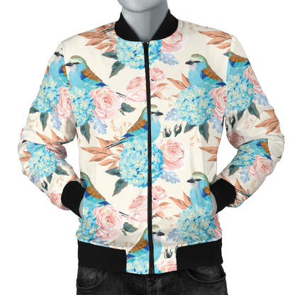 Bluebird Pattern Print Design 03 Men Bomber Jacket