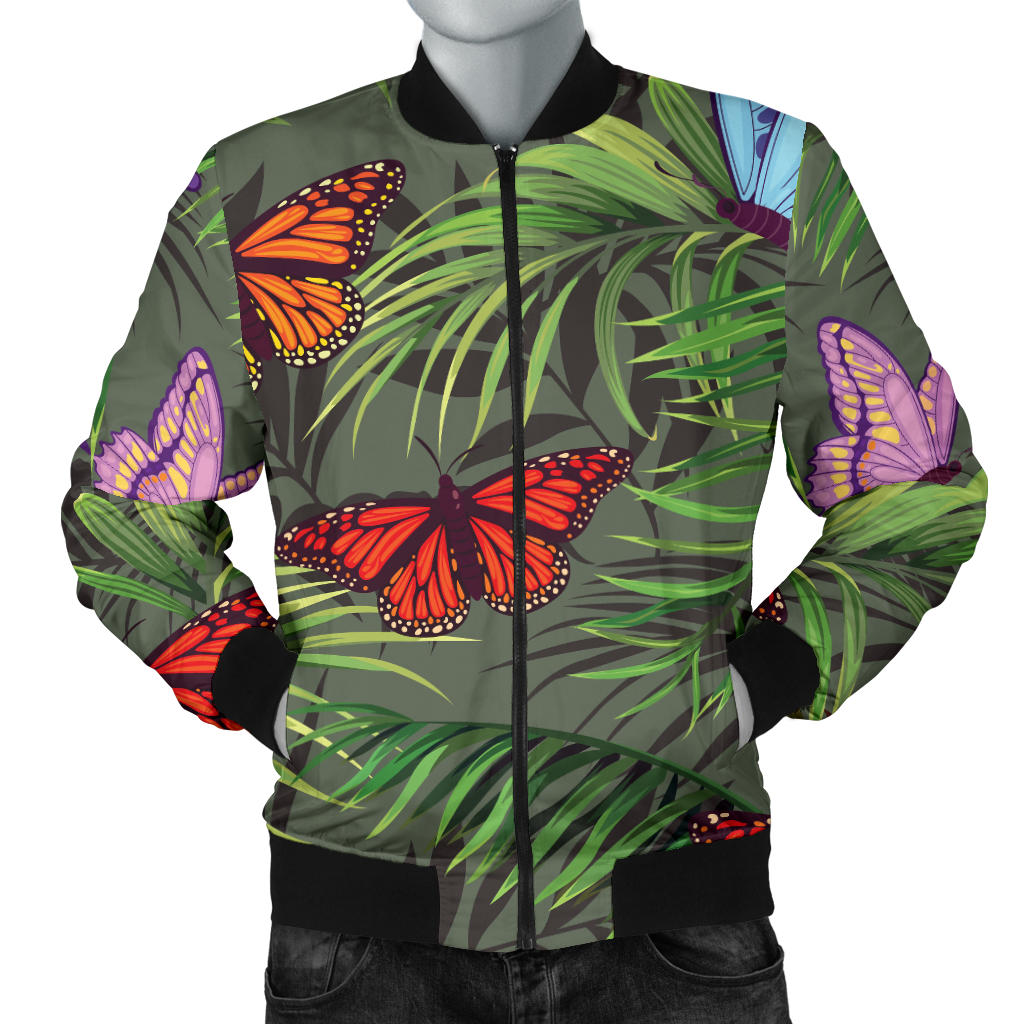Monarch Butterfly Pattern Print Design 04 Men Bomber Jacket