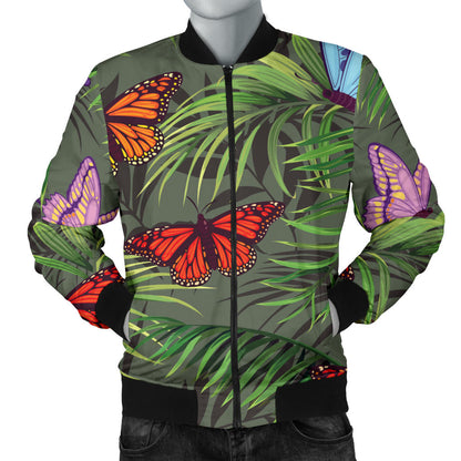 Monarch Butterfly Pattern Print Design 04 Men Bomber Jacket