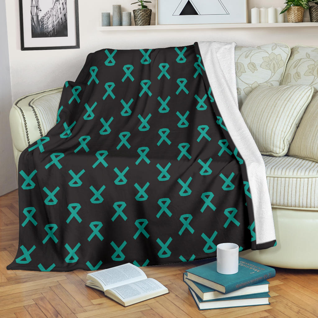 Ovarian cancer Pattern Print Design A01 Premium Blanket