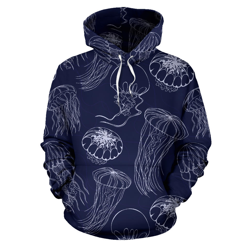 Jellyfish Pattern Print Design 05 Pullover Hoodie