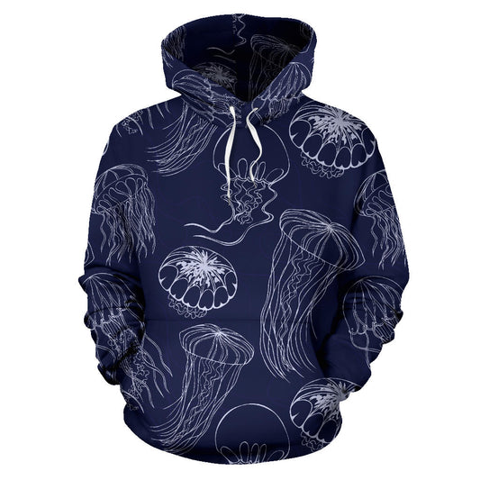 Jellyfish Pattern Print Design 05 Pullover Hoodie