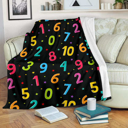 Number Pattern Print Design A04 Premium Blanket
