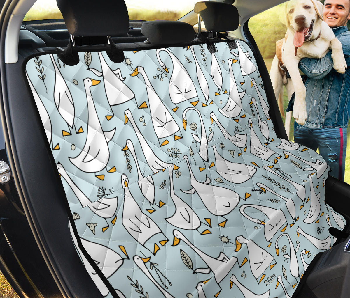 Goose Pattern Print Design 03 Rear Dog Car Seat Cover Hammock
