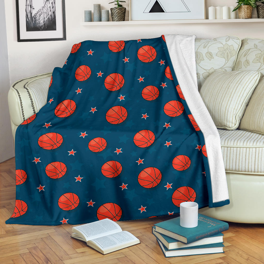 Basketball Pattern Print Design 02 Premium Blanket