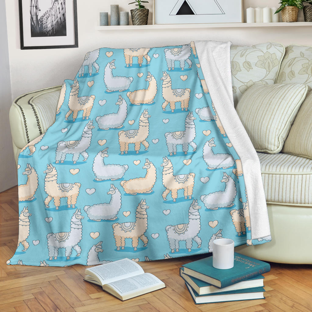 Alpaca Pattern Print Design 06 Premium Blanket