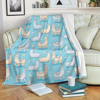 Alpaca Pattern Print Design 06 Premium Blanket