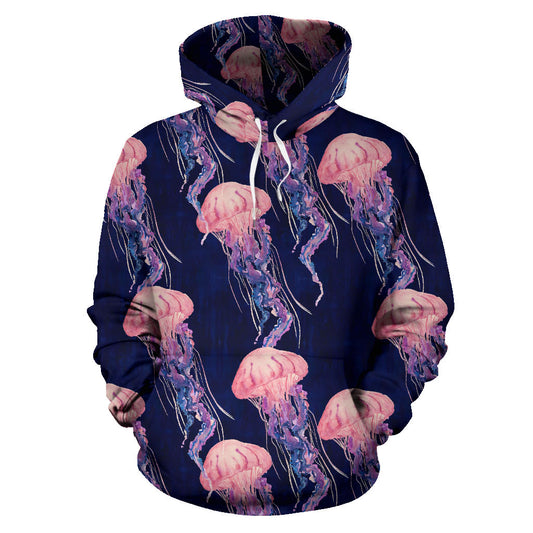 Jellyfish Pattern Print Design 03 Pullover Hoodie