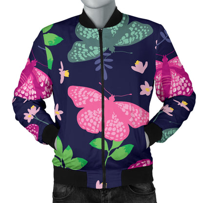 Monarch Butterfly Pattern Print Design 03 Men Bomber Jacket