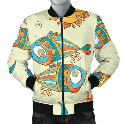 Pisces Pattern Print Design A03 Men Bomber Jacket