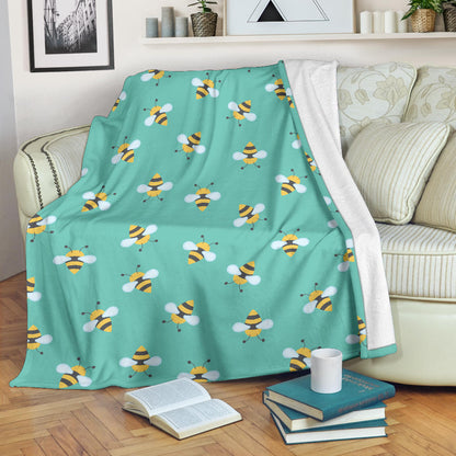Bee Pattern Print Design 01 Premium Blanket