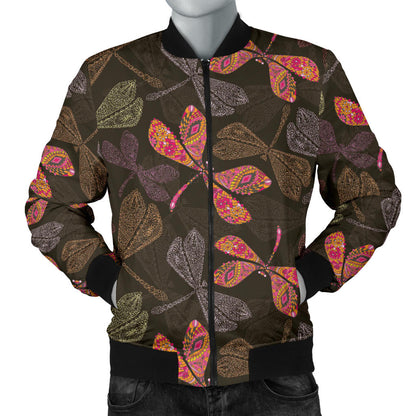 Dragonfly Pattern Print Design 02 Men Bomber Jacket