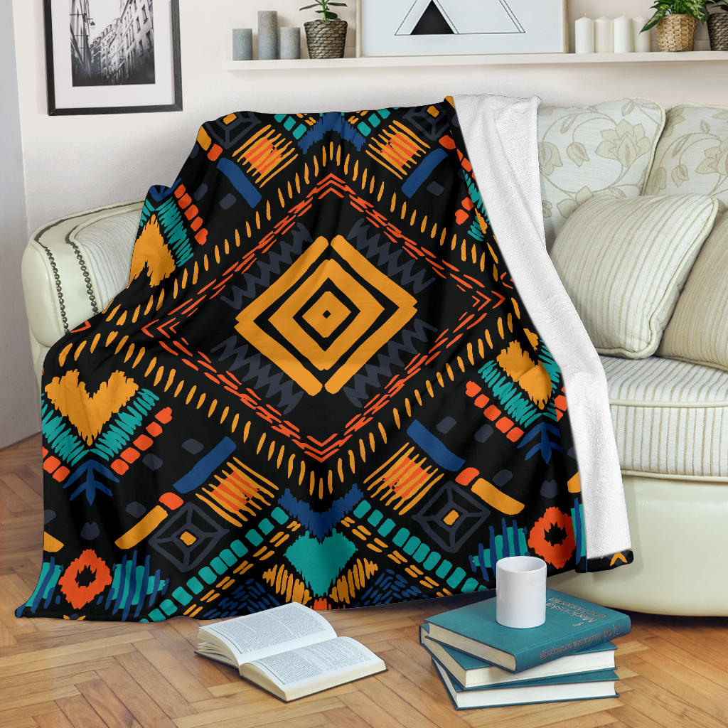 Kente Pattern Print Design 05 Premium Blanket