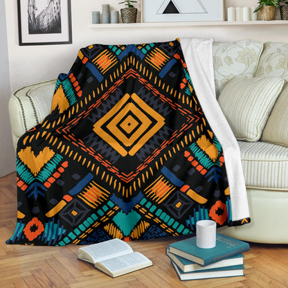Kente Pattern Print Design 05 Premium Blanket