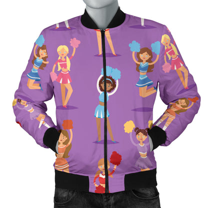 Cheerleader Pattern Print Design 02 Men Bomber Jacket