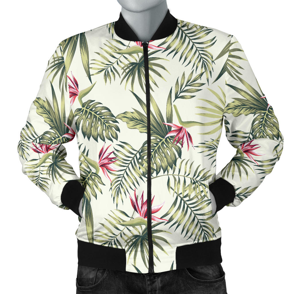 Bird Of Paradise Pattern Print Design 04 Men Bomber Jacket