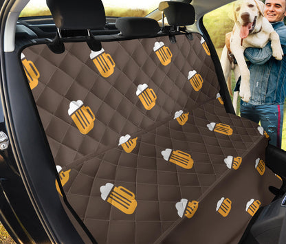 Beer Pattern Print Design 01 Rear Dog Car Seat Cover Hammock
