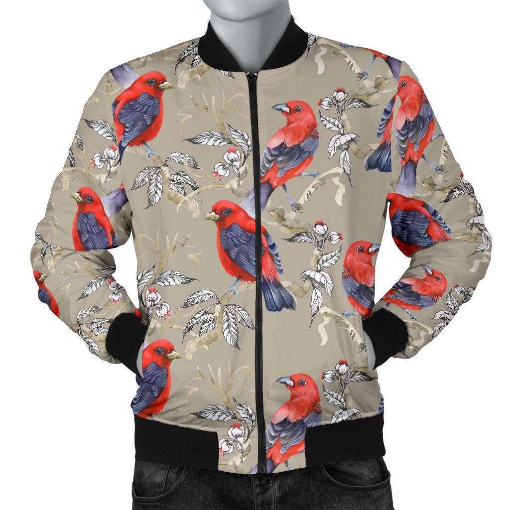 Birds Pattern Print Design 05 Men Bomber Jacket