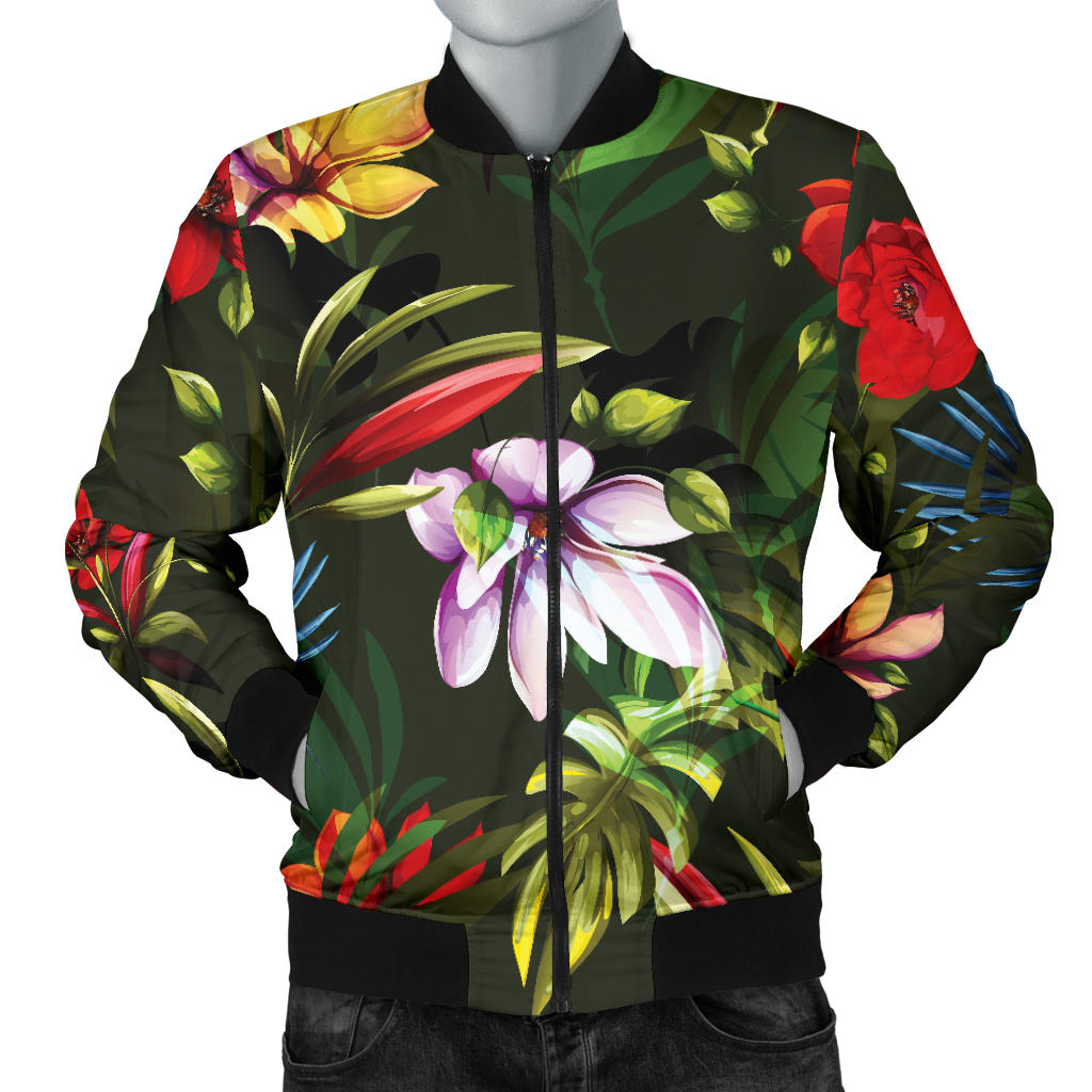 Magnolia Pattern Print Design 02 Men Bomber Jacket