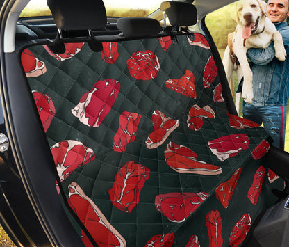 Meat Pattern Print Design 01 Rear Dog Car Seat Cover Hammock