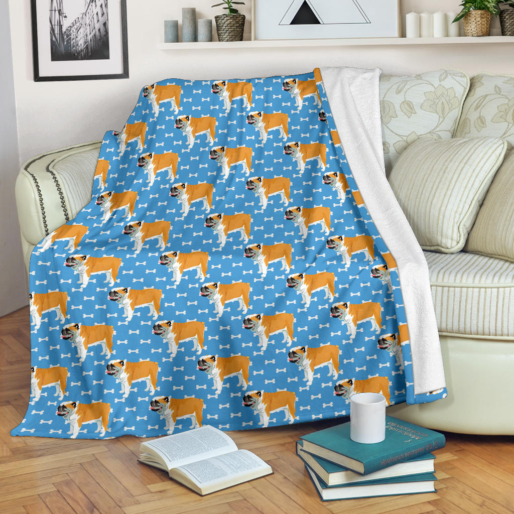 Bulldogs Pattern Print Design 06 Premium Blanket