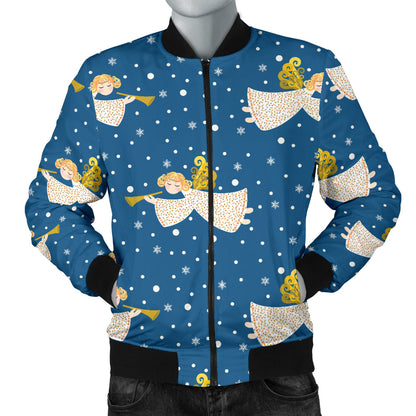 Angel Pattern Print Design 08 Men Bomber Jacket