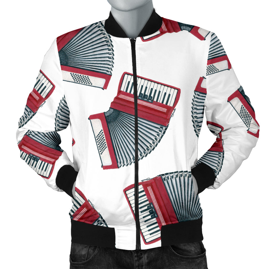 Accordion Pattern Print Design 03 Men Bomber Jacket