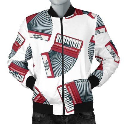 Accordion Pattern Print Design 03 Men Bomber Jacket