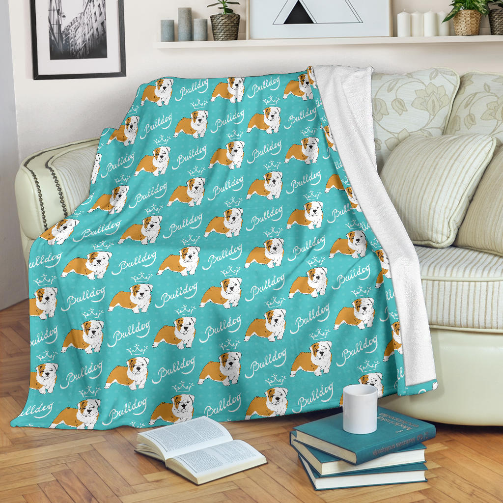 Bulldogs Pattern Print Design 05 Premium Blanket