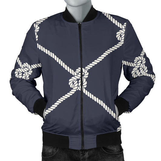 Rope Pattern Print Design A02 Men Bomber Jacket