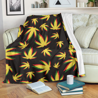 Pot Leaf Pattern Print Design A02 Premium Blanket