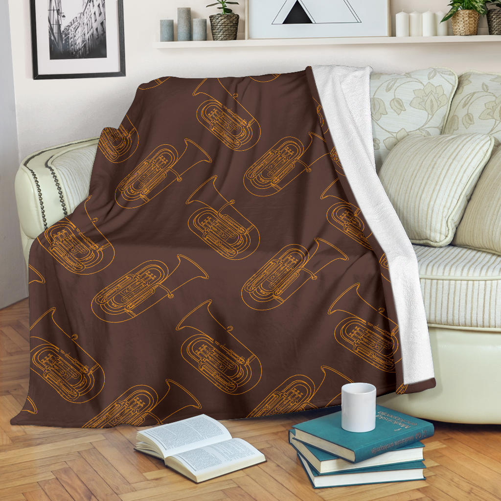 Tuba Pattern Print Design 02 Premium Blanket