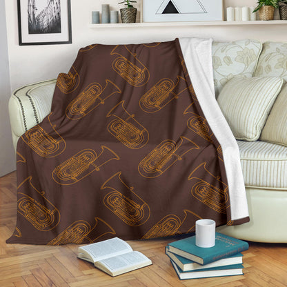 Tuba Pattern Print Design 02 Premium Blanket