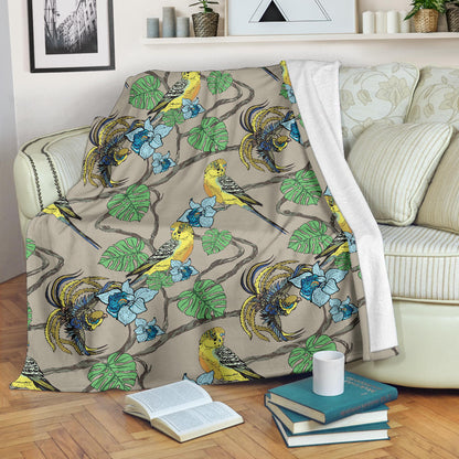 Parakeet Pattern Print Design A02 Premium Blanket