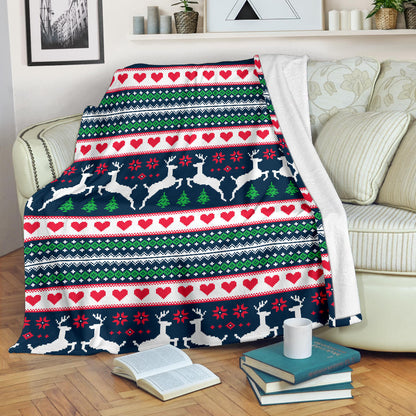 Reindeer Pattern Print Design 03 Premium Blanket