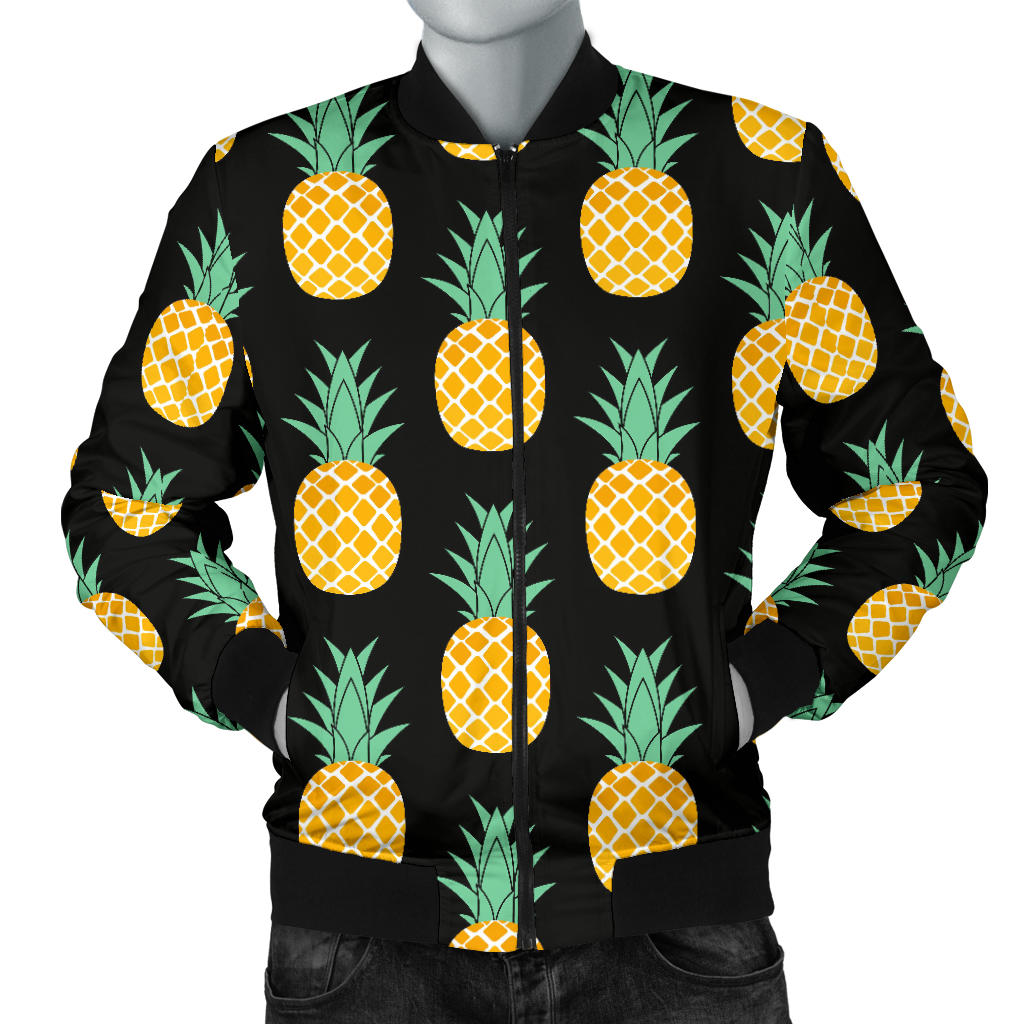 Pineapple Pattern Print Design A03 Men Bomber Jacket