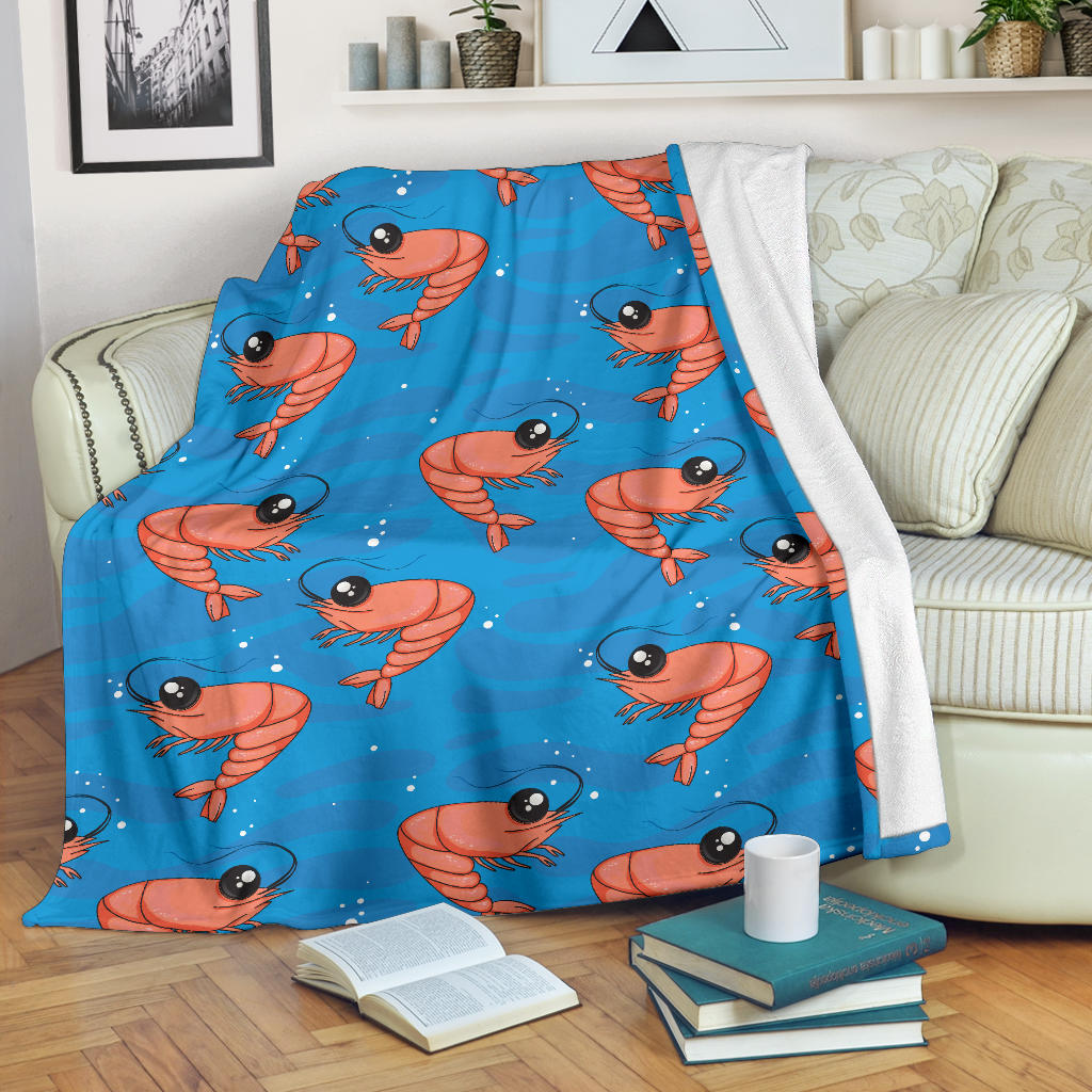 Prawn Cute Pattern Print Design 03 Premium Blanket