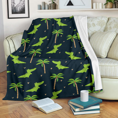 Alligator Pattern Print Design 02 Premium Blanket