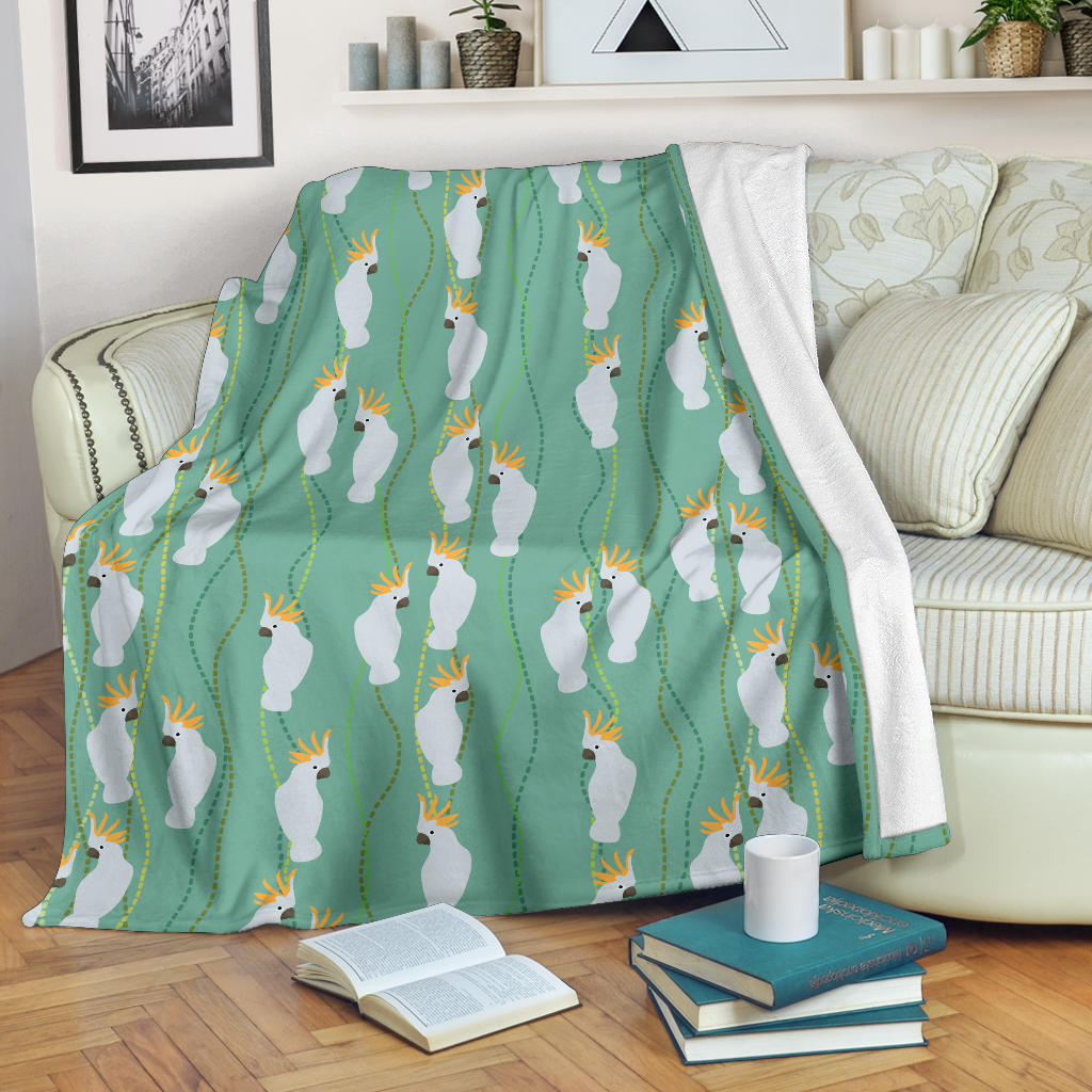 Cockatoo Pattern Print Design 01 Premium Blanket